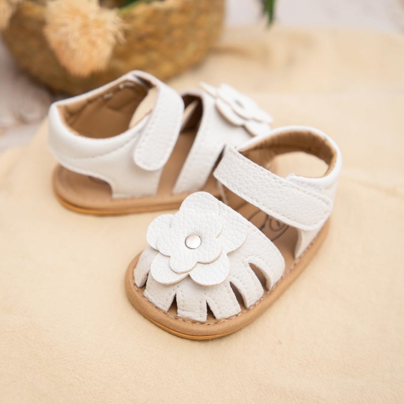 Babelvit Infant Baby Girl Boy Sandals Comfort Premium Summer Outdoor Casual Beach Shoes with Flower Bowknot Anti Slip Rubber Sole Newborn Toddler Prewalker First Walking Shoes - Image 4
